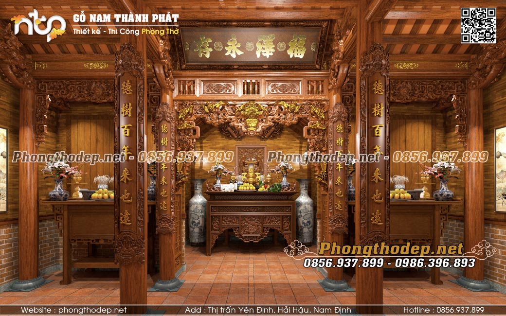 Bố trí gian thờ phụ hai bên nhà thờ họ